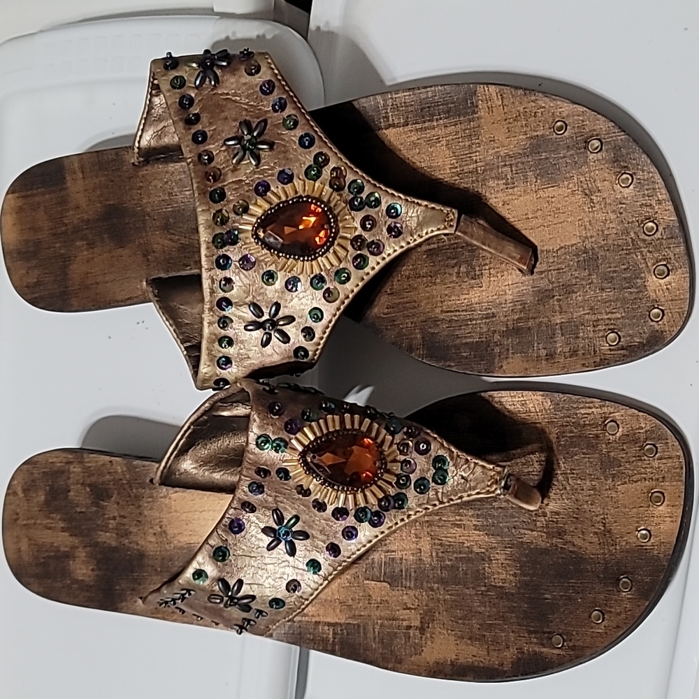 Beaded Thong Sandals